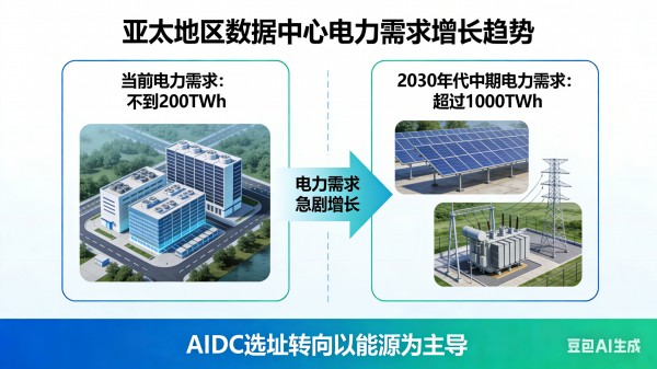 AIDC选址转向以能源为主导！亚太地区数据中心电力需求将超过1000TWh
