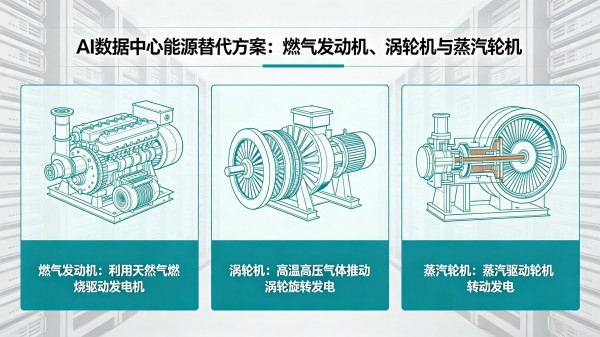 在AI数据中心中替代柴油：燃气发动机、涡轮机和蒸汽轮机