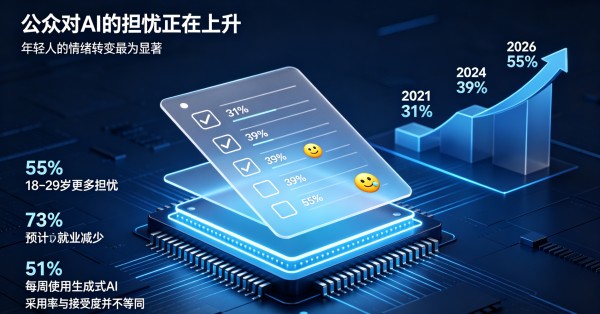 怕抢饭碗！55%的美国年轻人对AI发展表示担忧