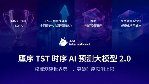 蚂蚁国际“鹰序TST”大模型2.0版发布，AI金融预测能力再升级