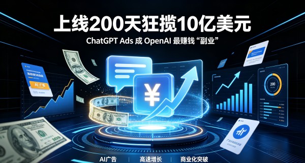 上线200天狂揽10亿美元，ChatGPT Ads成OpenAI最赚钱“副业”