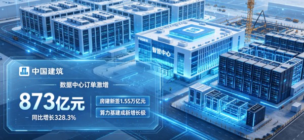 中国建筑数据中心订单激增，合同额达873亿